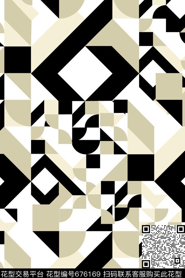 简欧菱形格子几何构解传统印花华亿平台下载（图片编号: 676169） - 瓦栏（Walan）