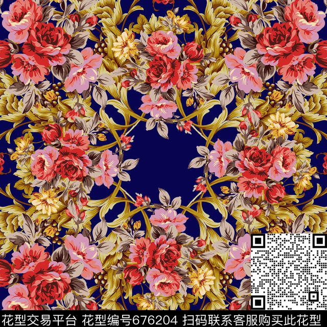 大牌时尚欧式卷草方巾传统印花华亿平台下载（图片编号: 676204） - 瓦栏（Walan）