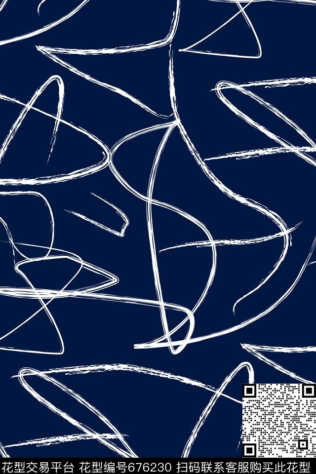 手绘抽象笔刷传统印花华亿平台下载（图片编号: 676230） - 瓦栏（Walan）