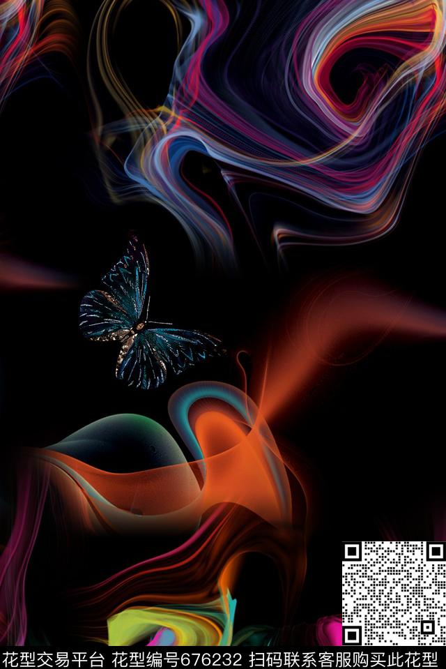 抽象光束艺术数码印花华亿平台下载（图片编号: 676232） - 瓦栏（Walan）