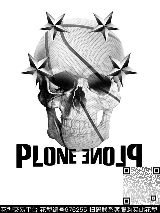 骷髅头五角星篮球数码印花华亿平台下载（图片编号: 676255） - 瓦栏（Walan）