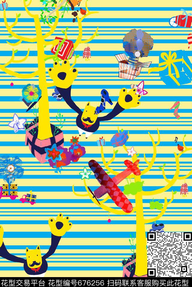 礼物树飞机数码印花华亿平台下载（图片编号: 676256） - 瓦栏（Walan）