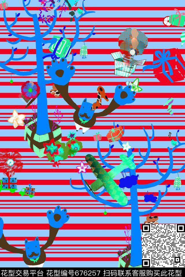 礼物树飞机数码印花华亿平台下载（图片编号: 676257） - 瓦栏（Walan）