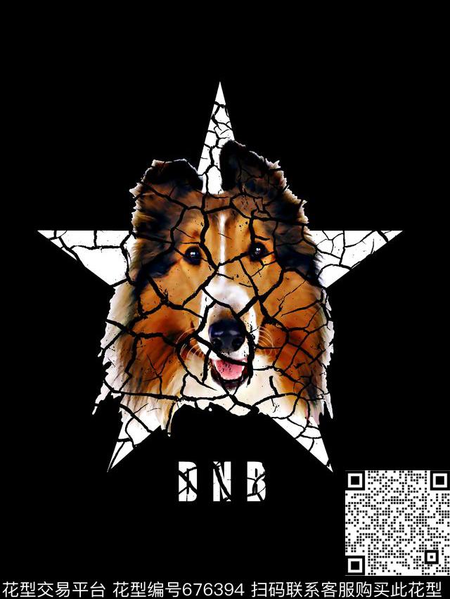 大狗纹理男装T恤数码印花华亿平台下载（图片编号: 676394） - 瓦栏（Walan）
