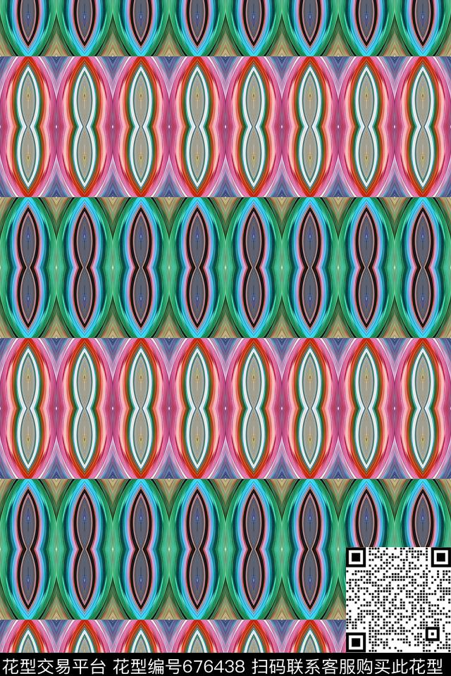 条纹图案艺样条纹几何炫彩数码印花华亿平台下载（图片编号: 676438） - 瓦栏（Walan）