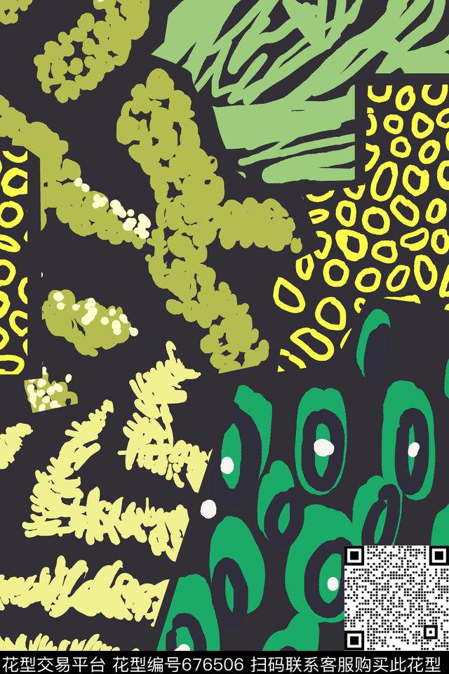 抽象肌理笔触趣味传统印花华亿平台下载（图片编号: 676506） - 瓦栏（Walan）