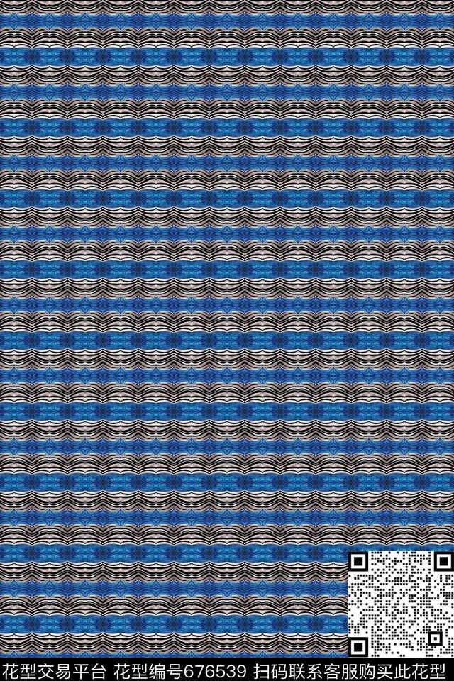 色彩条纹混搭条纹混搭横条数码印花华亿平台下载（图片编号: 676539） - 瓦栏（Walan）