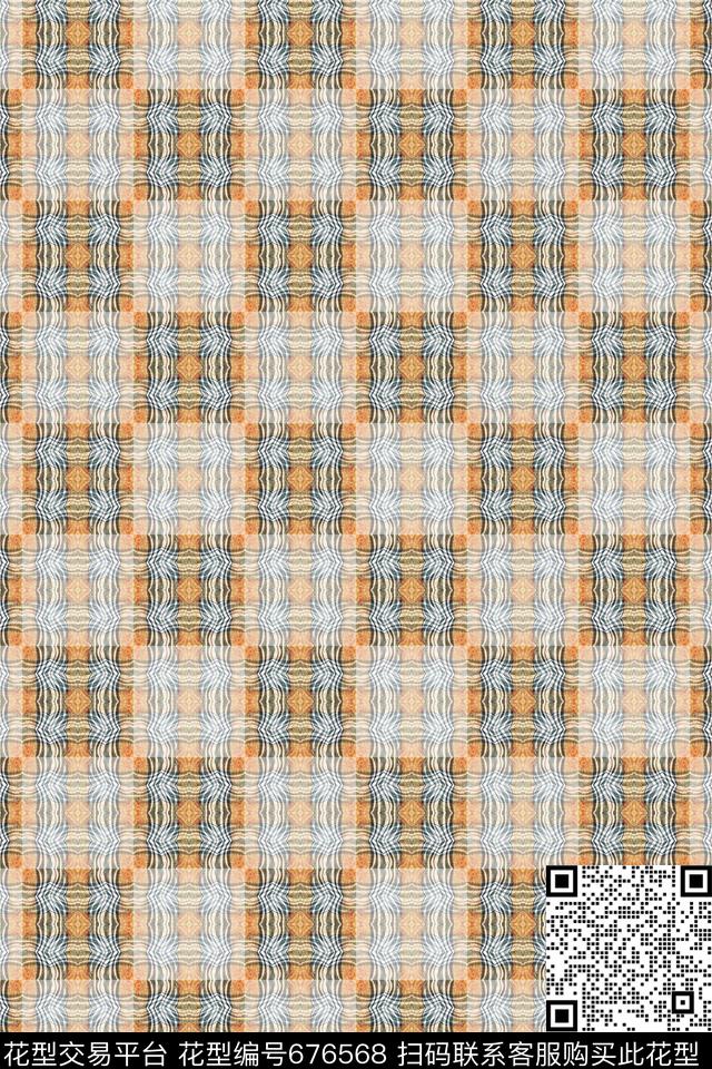格子图案异样格子格子混搭数码印花华亿平台下载（图片编号: 676568） - 瓦栏（Walan）
