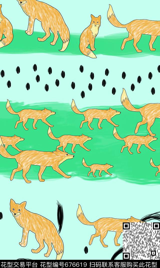 L.D~动物L.D~趣味L.D~水彩传统印花华亿平台下载（图片编号: 676619） - 瓦栏（Walan）