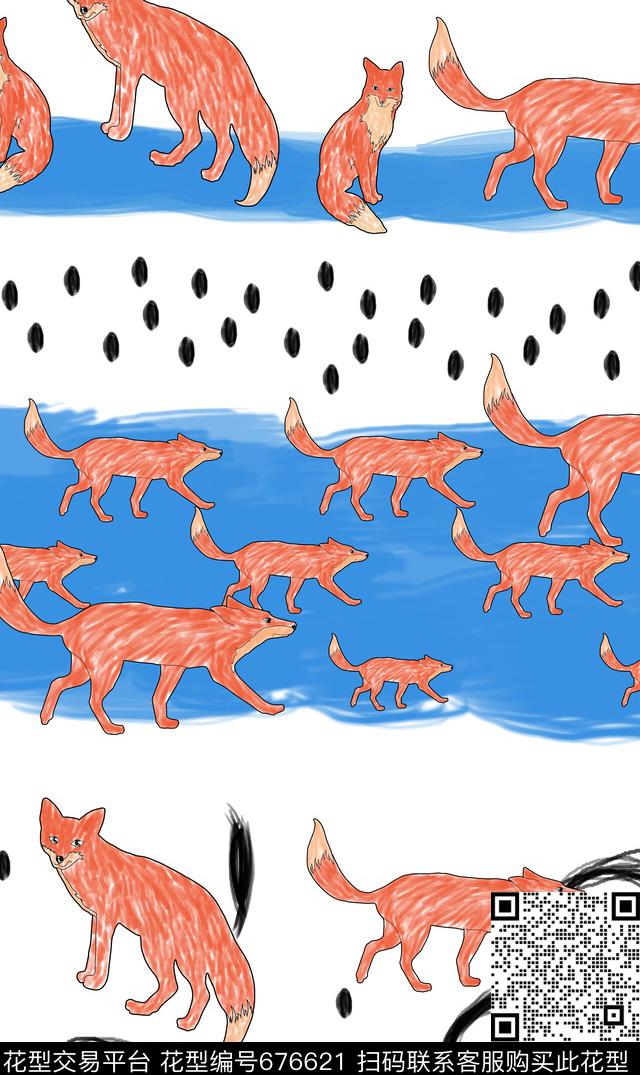 L.D~动物L.D~趣味L.D~水彩传统印花华亿平台下载（图片编号: 676621） - 瓦栏（Walan）