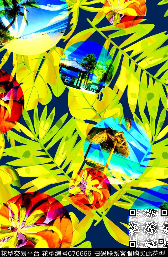 花卉水果热带鱼数码印花华亿平台下载（图片编号: 676666） - 瓦栏（Walan）