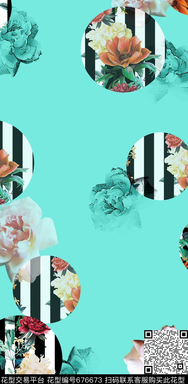 大花牡丹玫瑰数码印花华亿平台下载（图片编号: 676673） - 瓦栏（Walan）