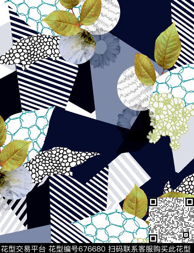 色块小方块不规则几何数码印花华亿平台下载（图片编号: 676680） - 瓦栏（Walan）