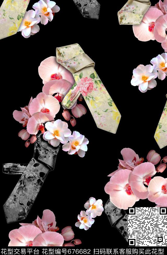 牡丹大花玫瑰数码印花华亿平台下载（图片编号: 676682） - 瓦栏（Walan）