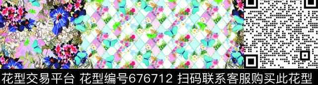 小碎花大花牡丹数码印花华亿平台下载（图片编号: 676712） - 瓦栏（Walan）