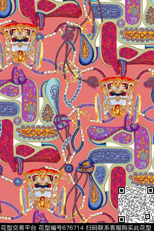 时尚几何图像数码印花华亿平台下载（图片编号: 676714） - 瓦栏（Walan）