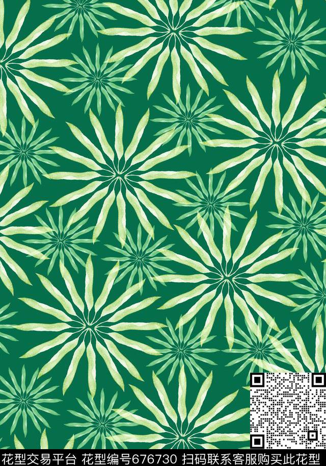 树叶组合传统印花华亿平台下载（图片编号: 676730） - 瓦栏（Walan）