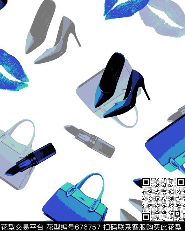 口红高跟鞋女性数码印花华亿平台下载（图片编号: 676757） - 瓦栏（Walan）