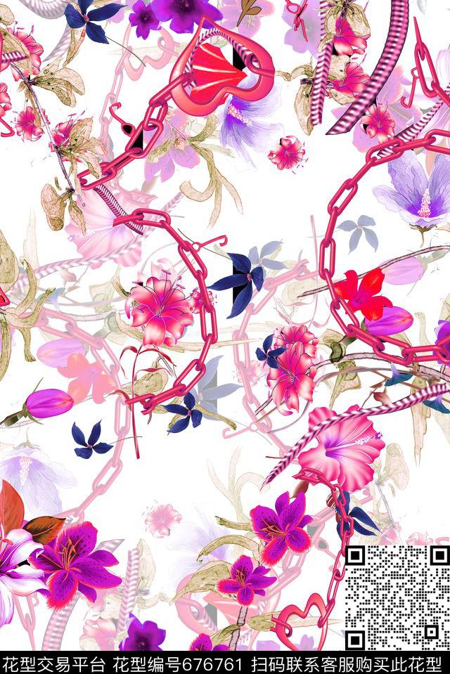 兰花花朵花卉数码印花华亿平台下载（图片编号: 676761） - 瓦栏（Walan）