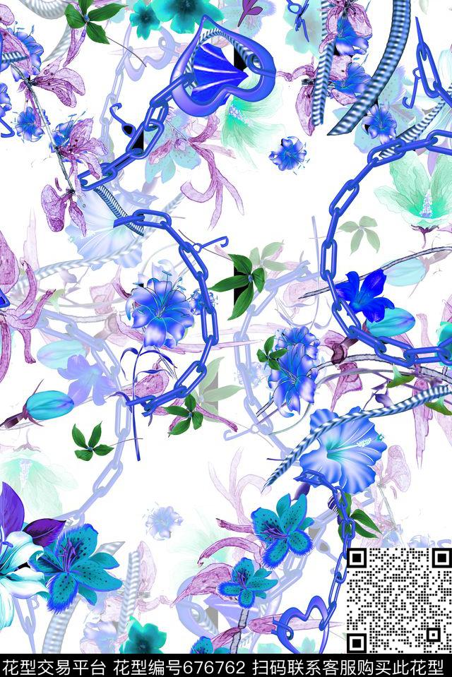 兰花花朵花卉数码印花华亿平台下载（图片编号: 676762） - 瓦栏（Walan）