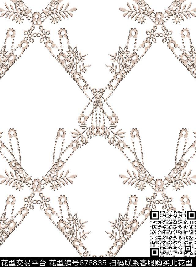 金属雕花格纹珠宝首饰数码印花华亿平台下载（图片编号: 676835） - 瓦栏（Walan）