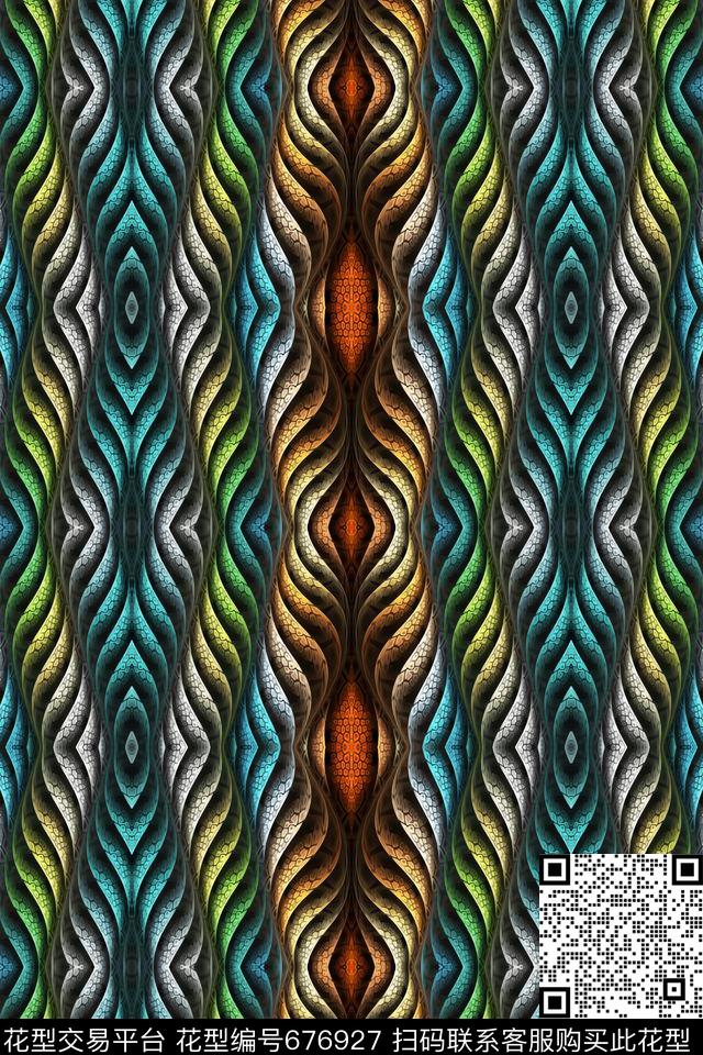 抽象几何纹理数码印花华亿平台下载（图片编号: 676927） - 瓦栏（Walan）