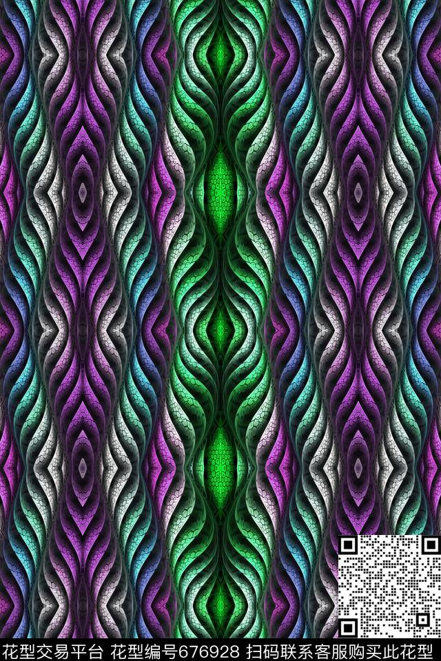 抽象几何纹理数码印花华亿平台下载（图片编号: 676928） - 瓦栏（Walan）