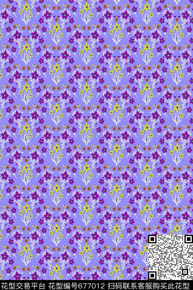 花朵小碎花田园风传统印花华亿平台下载（图片编号: 677012） - 瓦栏（Walan）