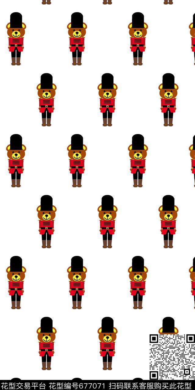 卡通可爱的小熊传统印花华亿平台下载（图片编号: 677071） - 瓦栏（Walan）