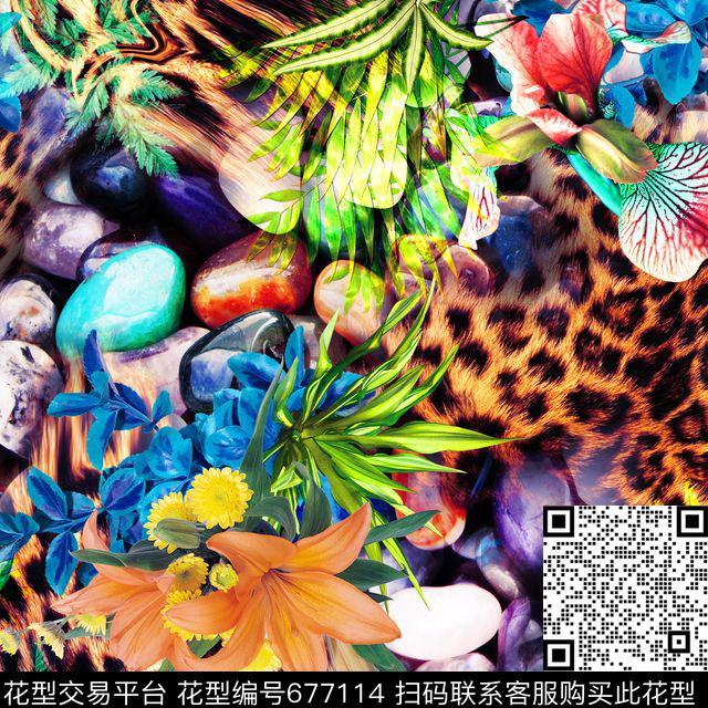 数码动物纹泳装数码印花华亿平台下载（图片编号: 677114） - 瓦栏（Walan）