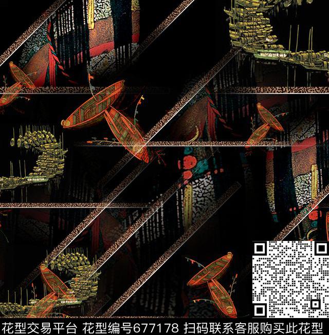 抽象数码印花华亿平台下载（图片编号: 677178） - 瓦栏（Walan）