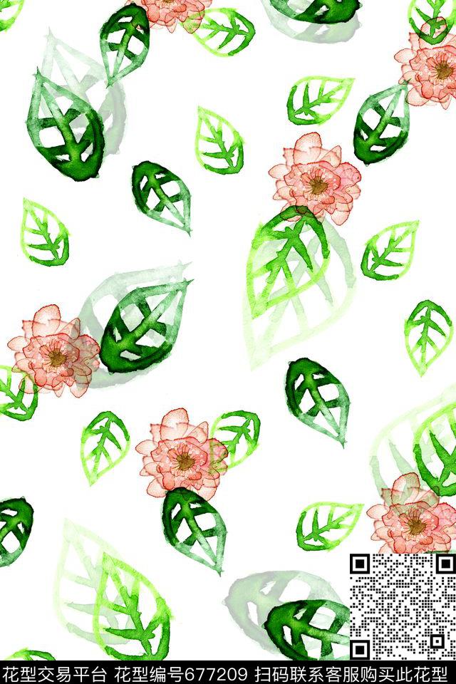 花卉植物热带数码印花华亿平台下载（图片编号: 677209） - 瓦栏（Walan）