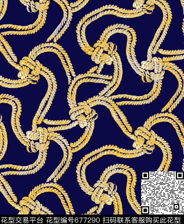 大气简单绳子传统印花华亿平台下载（图片编号: 677290） - 瓦栏（Walan）