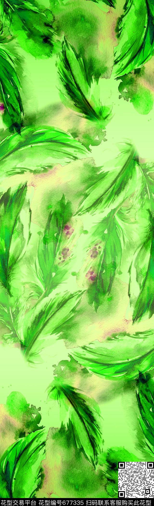 休闲围巾羽毛数码印花华亿平台下载（图片编号: 677335） - 瓦栏（Walan）