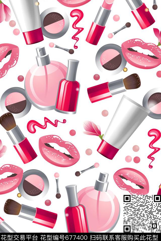 嘴唇香水瓶口红数码印花华亿平台下载（图片编号: 677400） - 瓦栏（Walan）