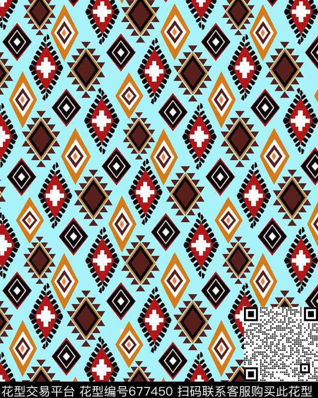 不规则几何几何菱形传统印花华亿平台下载（图片编号: 677450） - 瓦栏（Walan）