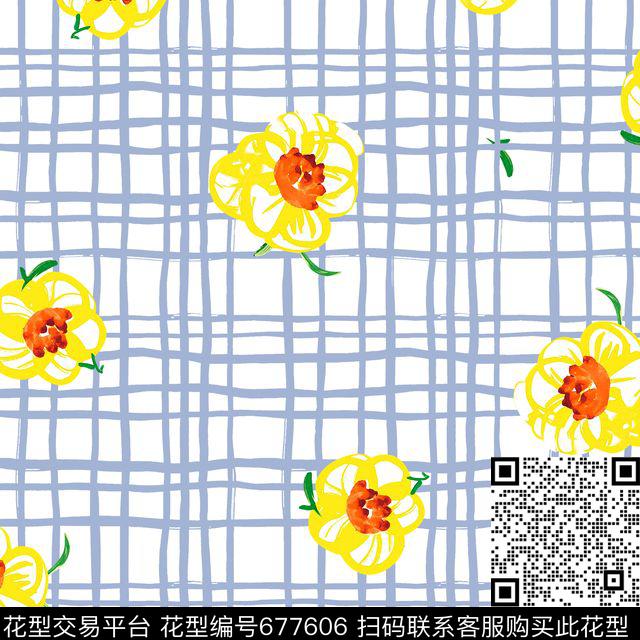 几何花卉传统印花华亿平台下载（图片编号: 677606） - 瓦栏（Walan）