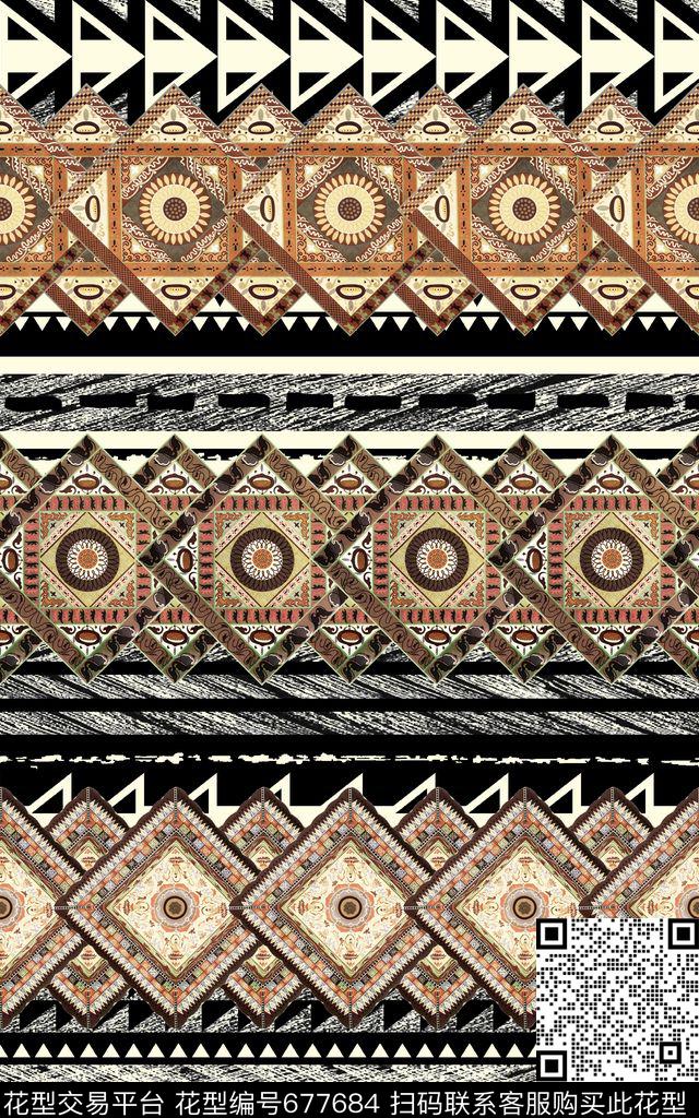 条纹几何正方形数码印花华亿平台下载（图片编号: 677684） - 瓦栏（Walan）