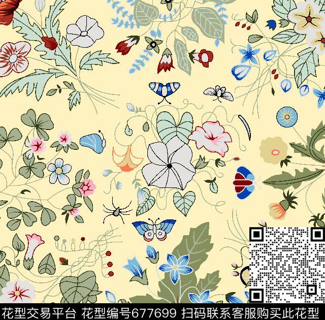 大牌风格尺寸可以改田园小碎花传统印花华亿平台下载（图片编号: 677699） - 瓦栏（Walan）