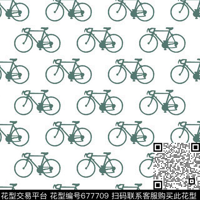 自行车传统印花华亿平台下载（图片编号: 677709） - 瓦栏（Walan）