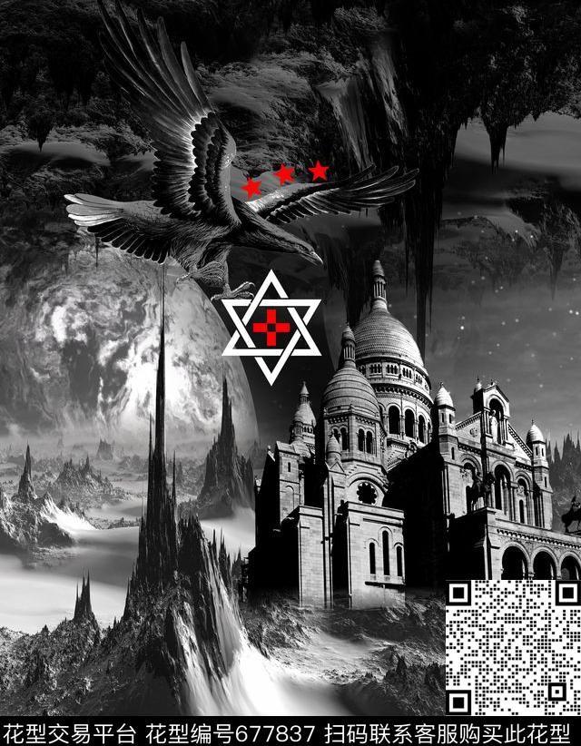 建筑Fei-男装风景数码印花华亿平台下载（图片编号: 677837） - 瓦栏（Walan）