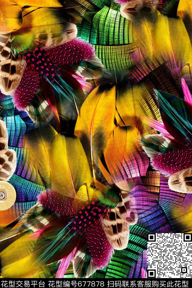 抽象拼接动物纹数码印花华亿平台下载（图片编号: 677878） - 瓦栏（Walan）