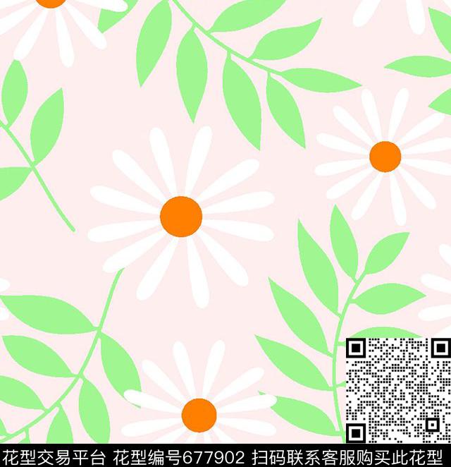 小清新女装简单大方数码印花华亿平台下载（图片编号: 677902） - 瓦栏（Walan）