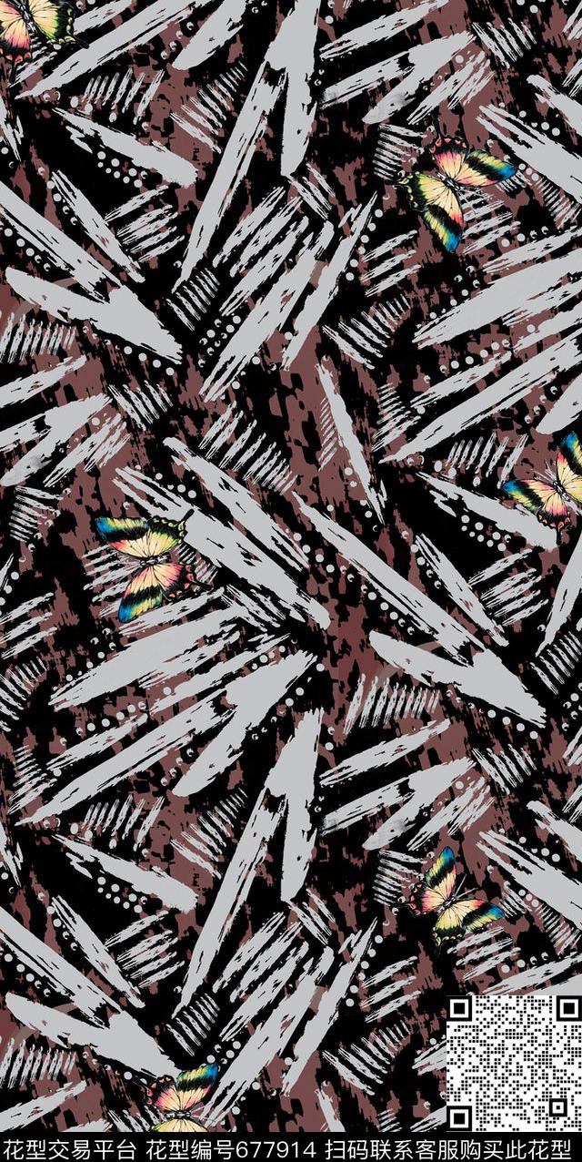 几何抽象几何男装数码印花华亿平台下载（图片编号: 677914） - 瓦栏（Walan）