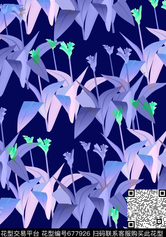 美人蕉花传统印花华亿平台下载（图片编号: 677926） - 瓦栏（Walan）