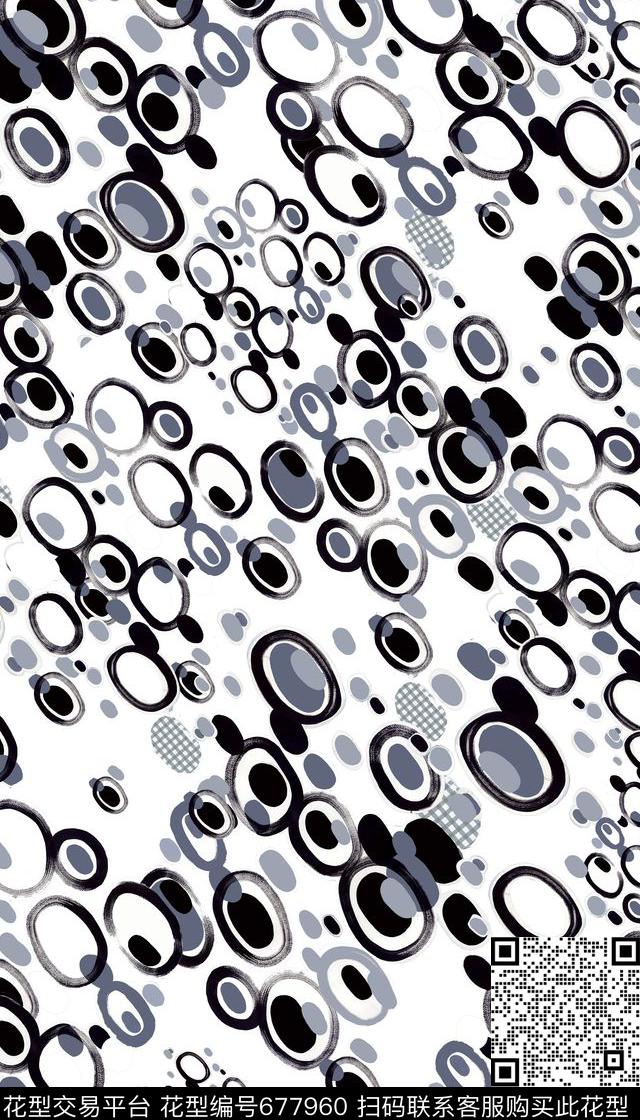 圆点几何抽象数码印花华亿平台下载（图片编号: 677960） - 瓦栏（Walan）