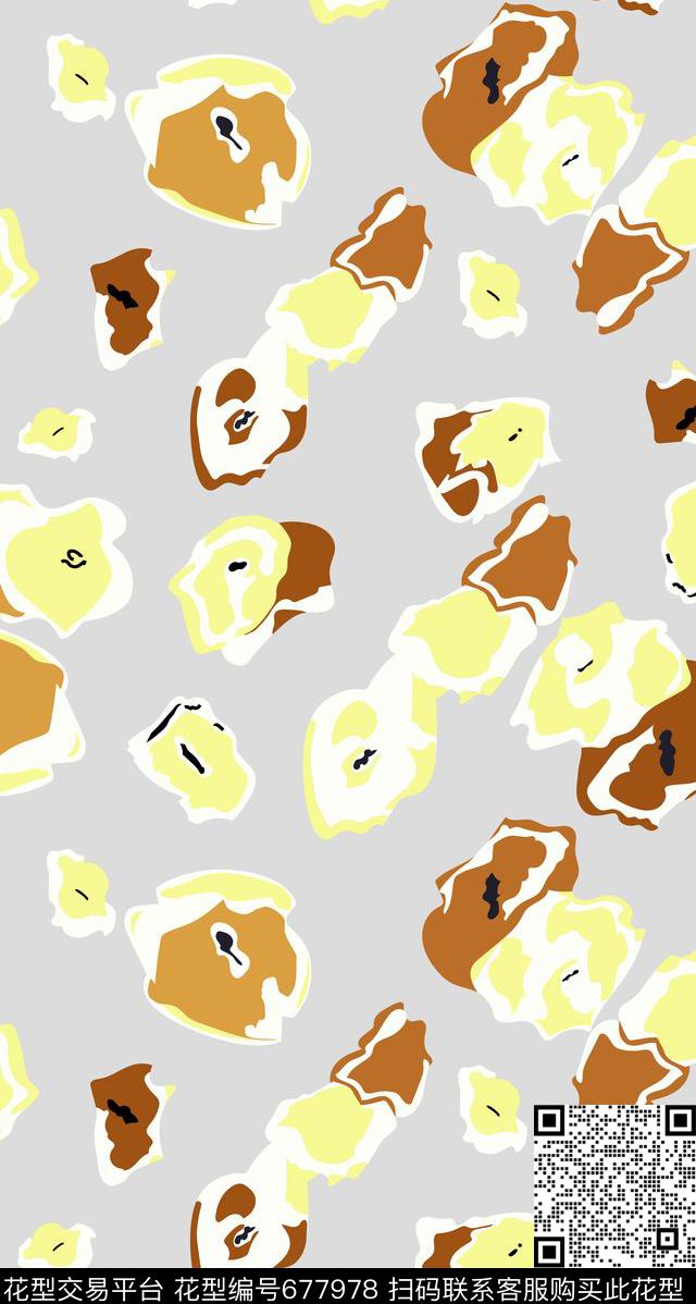 几何花卉叶子传统印花华亿平台下载（图片编号: 677978） - 瓦栏（Walan）