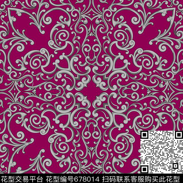 欧式卷草大牌传统印花华亿平台下载（图片编号: 678014） - 瓦栏（Walan）