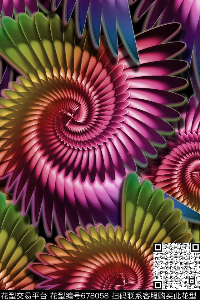 底纹螺旋抽象数码印花华亿平台下载（图片编号: 678058） - 瓦栏（Walan）