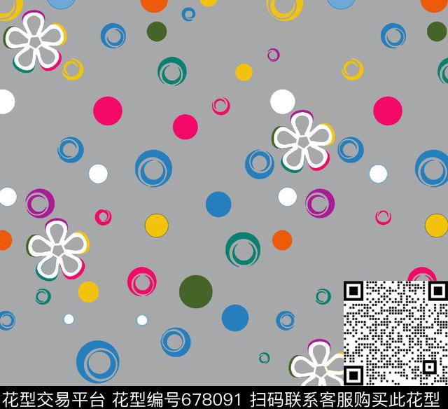 几何圆数码印花华亿平台下载（图片编号: 678091） - 瓦栏（Walan）